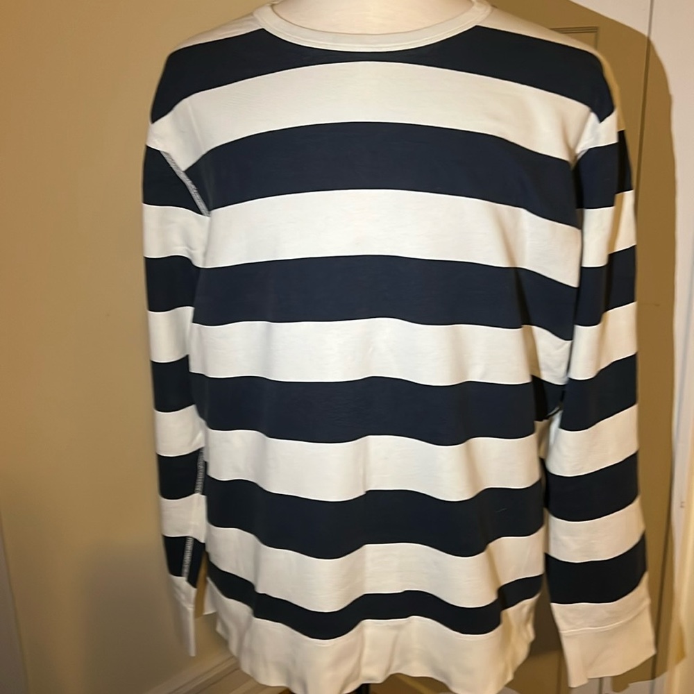 Men’s M.Nii, wide striped mid-weight sweatshirt, XL, contrast stitching at seam